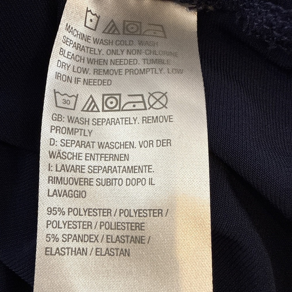 Susan Graver Modern Essentials Blouse,  Plus Size 1X, 3/4 Sleeves, Navy Blue - Picture 6 of 7